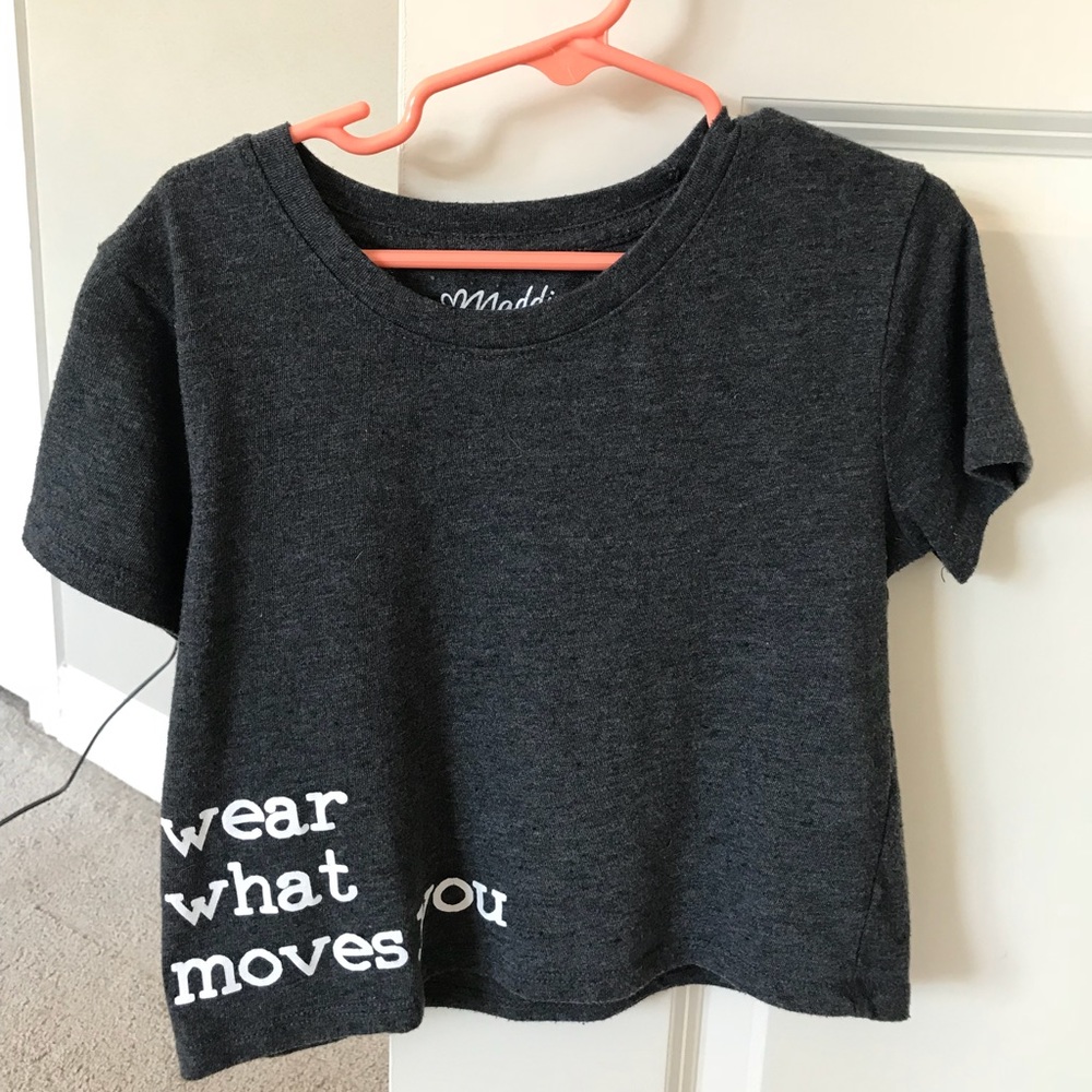 Dark grey “wear what moves you” crop top!